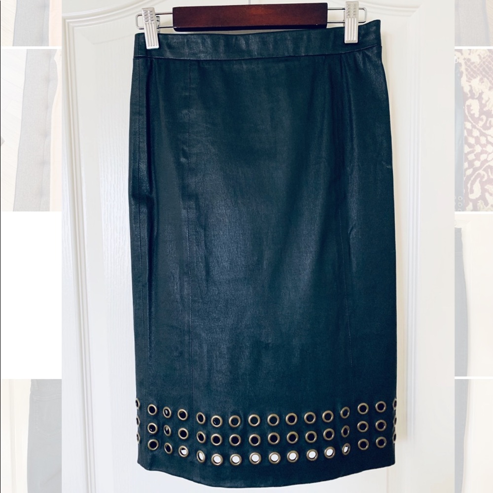 J Brand Wilda Grommet-Trim Leather Pencil …
